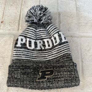 Purdue Zephyr Black and White Knit Beanie
